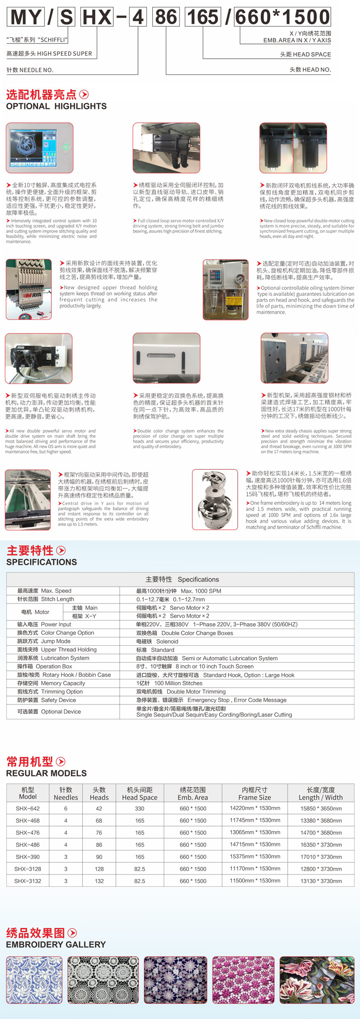 SH系列高速15碼超大型“飛梭”電腦繡花機(jī)(圖1)